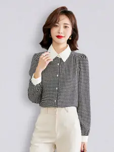 JC Collection Women Black Checked Casual Shirt
