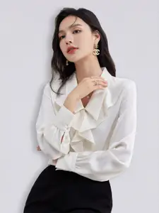 JC Collection Women Off White Casual Shirt