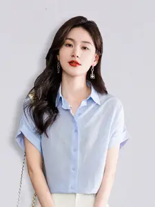 JC Collection Women Blue Solid Casual Shirt