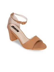 Funku Fashion Tan Block Heels