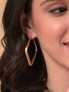 SOHI Gold-Plated Contemporary Hoop Earrings