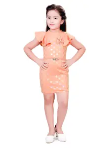 Hunny Bunny Girls Polka Dots Printed Sheath Dress