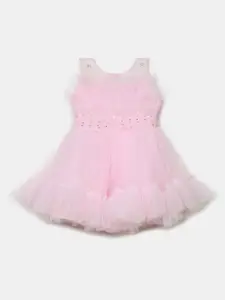 V-Mart Infant Girls Pink Fit And Flare Dress