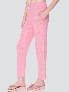 KEIKO Women Pink Printed Cotton Lounge Pants