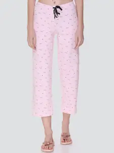 KEIKO Women Pink Printed Cotton Lounge Pant