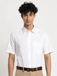 Turtle Men White Cotton Formal Shirt