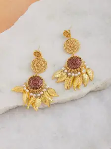 ZeroKaata Women Red Contemporary Drop Earrings