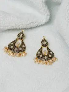 ZeroKaata Black Contemporary Drop Earrings