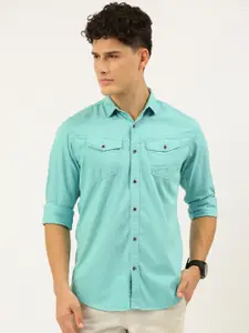 IVOC Slim Fit Solid Pure Cotton Casual Shirt