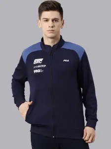 FILA Men Blue Colourblocked Sporty Jacket