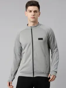FILA Men Grey Solid Sporty Jacket