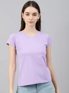 COLOR CAPITAL Women Lavender T-shirt