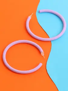 SOHI Purple Gold Plated Circular Hoop Earrings