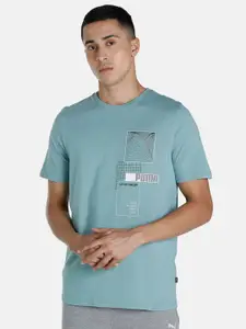 Puma Reflective Graphic Cotton Printed Regular Fit T-shirt