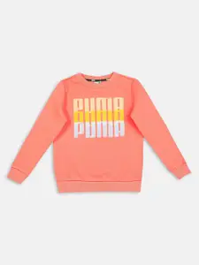Puma Boys Pink Printed Summer Squeeze Crew Regular Fit Sweatshirt