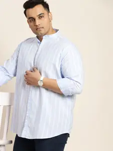 Sztori Plus Size Pure Cotton Striped Casual Shirt