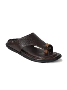 Ajanta Men Brown Textured Comfort Sandals