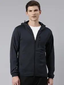 Proline Active Men Grey Solid Hooded Sweatshirt