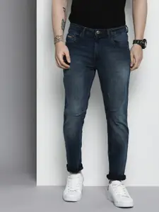 The Indian Garage Co Men Carrot Fit Low Distress Light Fade Jeans