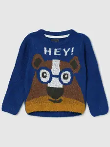 max Girls Blue & Brown Pullover