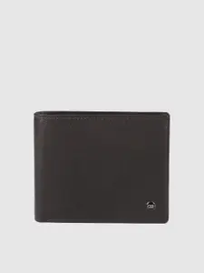 Peter England Men Black Solid Two Fold Wallet