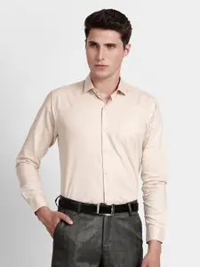 V-Mart Men Khaki Classic Fit Cotton Formal Shirt