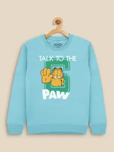 Kids Ville Girls Blue Garfield Printed Sweatshirt