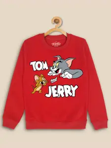 Kids Ville Girls Tom & Jerry Printed Sweatshirt