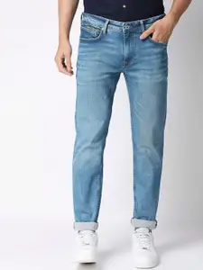 Pepe Jeans Men Blue Slim Fit Low Distress Light Fade Stretchable Jeans
