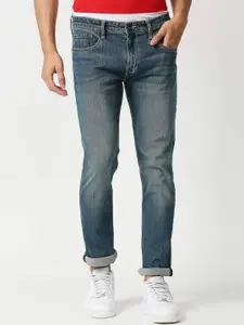 Pepe Jeans Men Green Low Distress Heavy Fade Stretchable Jeans