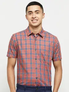 max Men Coral Classic Checked Cotton Formal Shirt