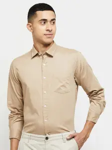 max Men Beige Classic Cotton Formal Shirt