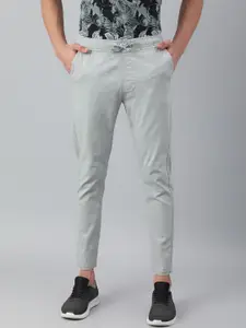 Code 61 Men Cream-Coloured Low-Rise Stretchable Joggers