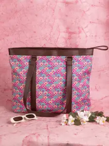 DEEBACO Floral Printed Oversized Tote Bag Handbags