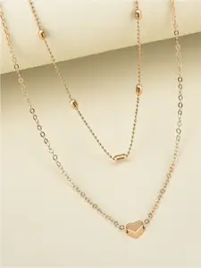 Voylla Women Gold-Toned Brass Gold-Plated Layered Necklace