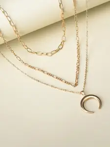 Voylla Women Gold-Toned Brass Gold-Plated Layered Necklace
