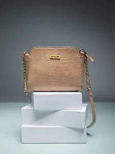 ESTALON Textured Structured Shoulder Bag with Chain Strap Handbags