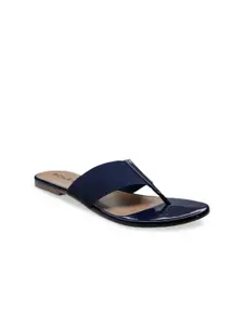 SOLES Women Blue T-Strap Flats