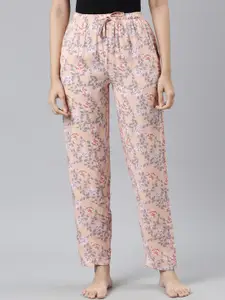 Go Colors Women Pink Printed Lounge Pants