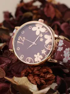 HAUTE SAUCE by  Campus Sutra HAUTE SAUCE by Campus Sutra Women Maroon  Analogue Watch AW22_HSWC1035-Maroon