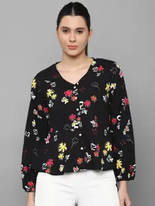 Allen Solly Woman Black Floral Printed Casual Shirt