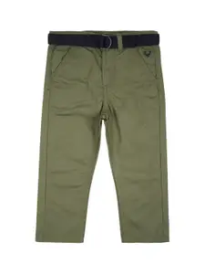 Allen Solly Junior Boys Olive Green Slim Fit Trousers