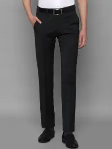 Louis Philippe Men Black Regular Fit Solid Trousers