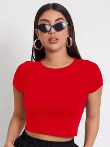 AAHWAN Woman Solid Crop Top