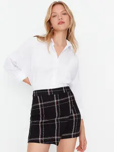 Trendyol Women Black Checked Pencil Skirt