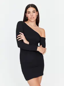 Trendyol Women Black One Shoulder Bodycon Dress