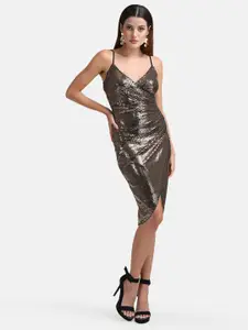 Kazo Copper & Black Embellished Dress
