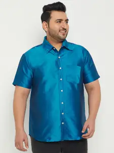 bigbanana Men Plus Size Blue Casual Shirt