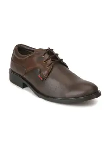 Red Chief Men Brown Solid Leather Formal Derbys