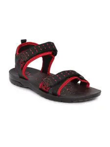 Paragon Men Red & Black Comfort Sandals
